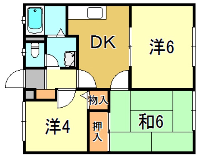 神戸市西区中野のアパートの間取り