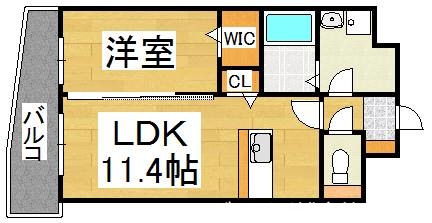 福岡市博多区竹下のマンションの間取り