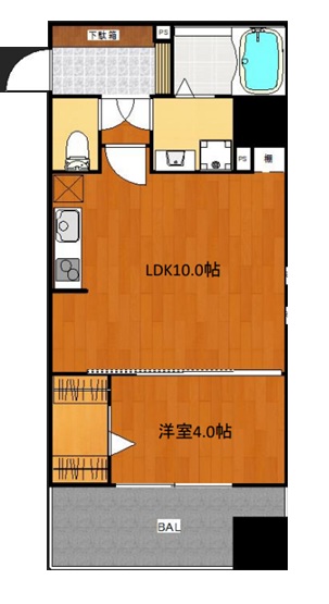 地下鉄谷町線 谷町六丁目駅 徒歩2分 9階建 築15年の間取り写真
