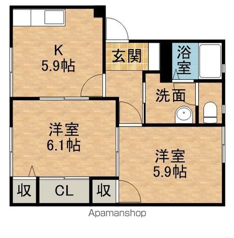 ＪＲ東海道本線 菊川駅 バス乗車時間：30分 最寄りバス停で下車 徒歩2分 2階建 築25年の間取り写真