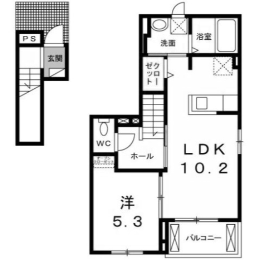 東武伊勢崎線 新伊勢崎駅 徒歩14分 3階建 築9年の間取り写真