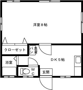 北九州市小倉南区北方のアパートの間取り