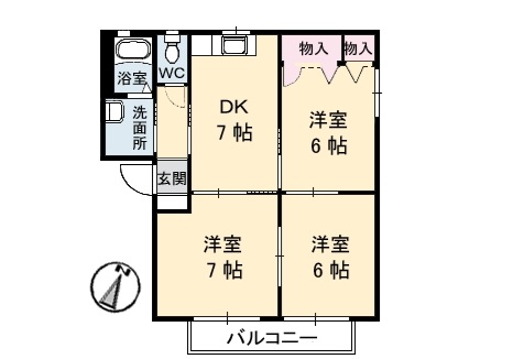 アヴェニールミナガの間取り