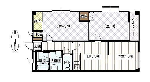 シャンパーニュ江端IIIの間取り