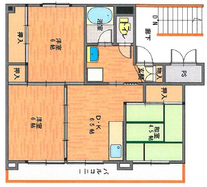 ビレッジハウス会津ばんげ　２号棟1の間取り