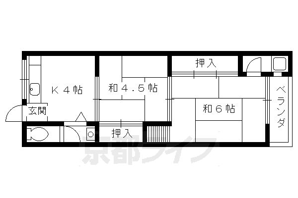 【京都市南区久世中久世町２丁目のマンションの間取り】