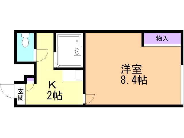 函館市高松町のアパートの間取り