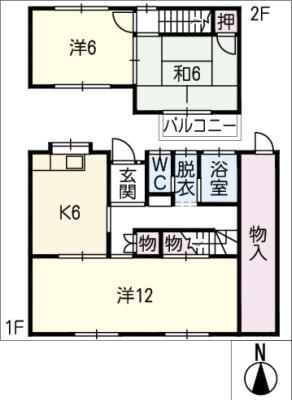 内原Ｍ貸家の間取り