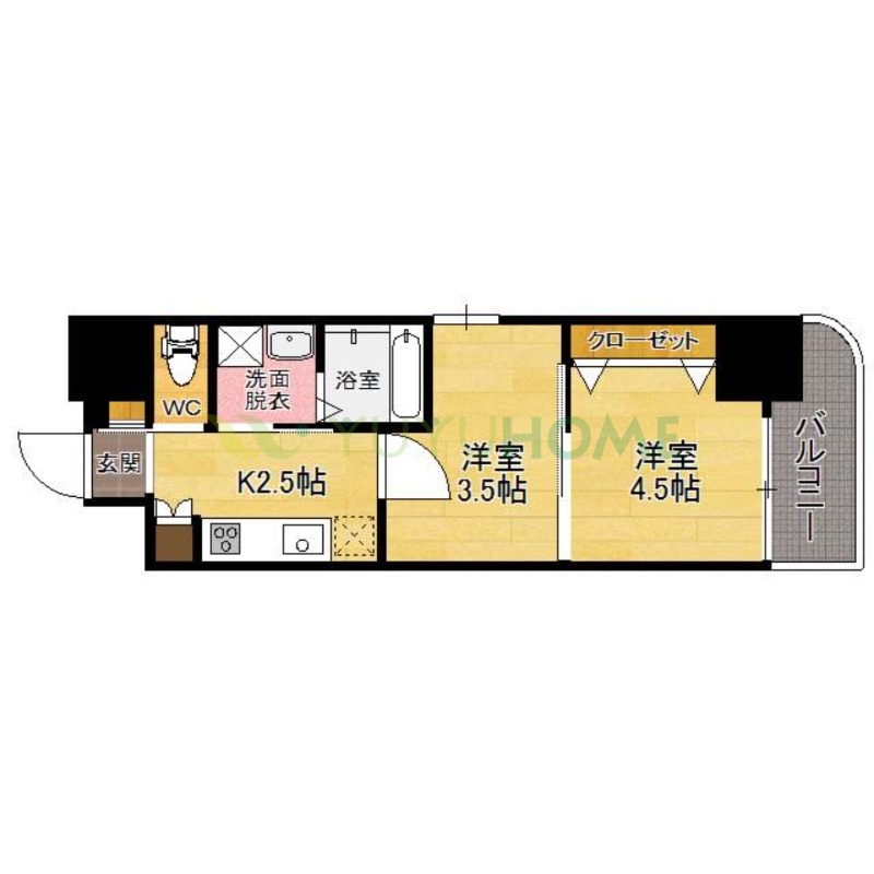 福岡市東区箱崎ふ頭のマンションの間取り