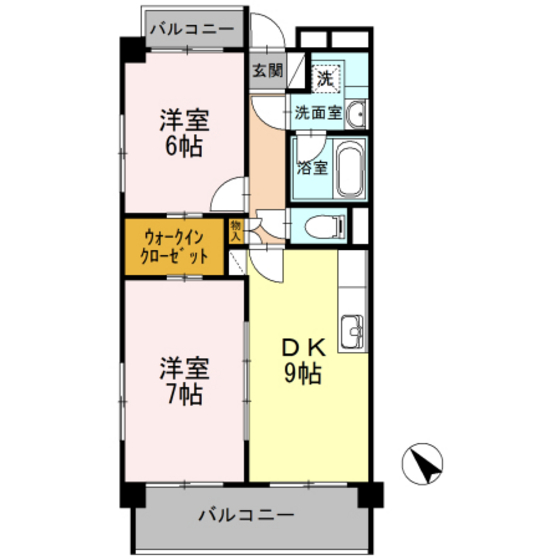 広島市南区仁保新町のマンションの間取り