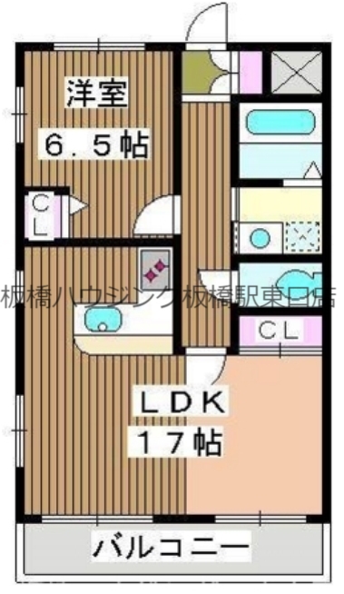 板橋区舟渡のマンションの間取り