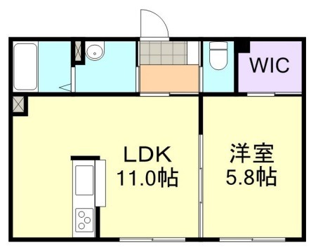 倉敷市水江のアパートの間取り