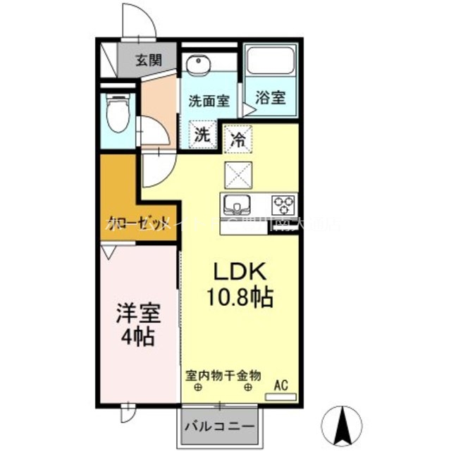 【豊橋市馬見塚町のアパートの間取り】