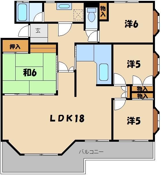 所沢市大字北秋津のマンションの間取り