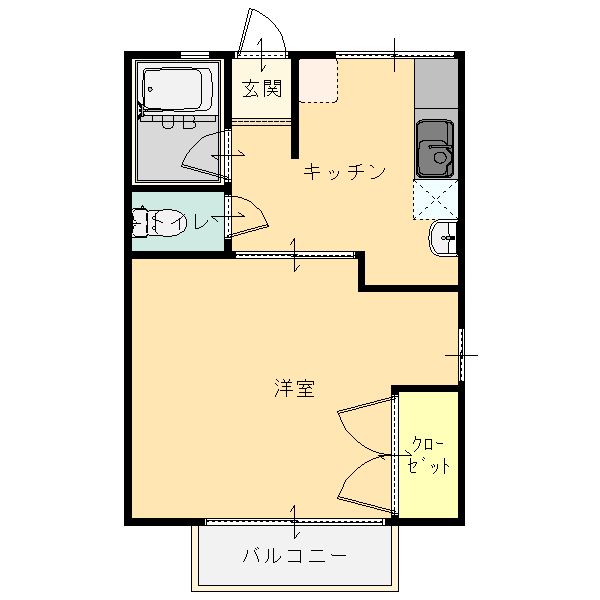 佐野市関川町のアパートの間取り