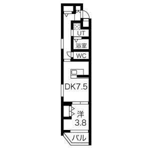 京都市南区四ツ塚町のマンションの間取り