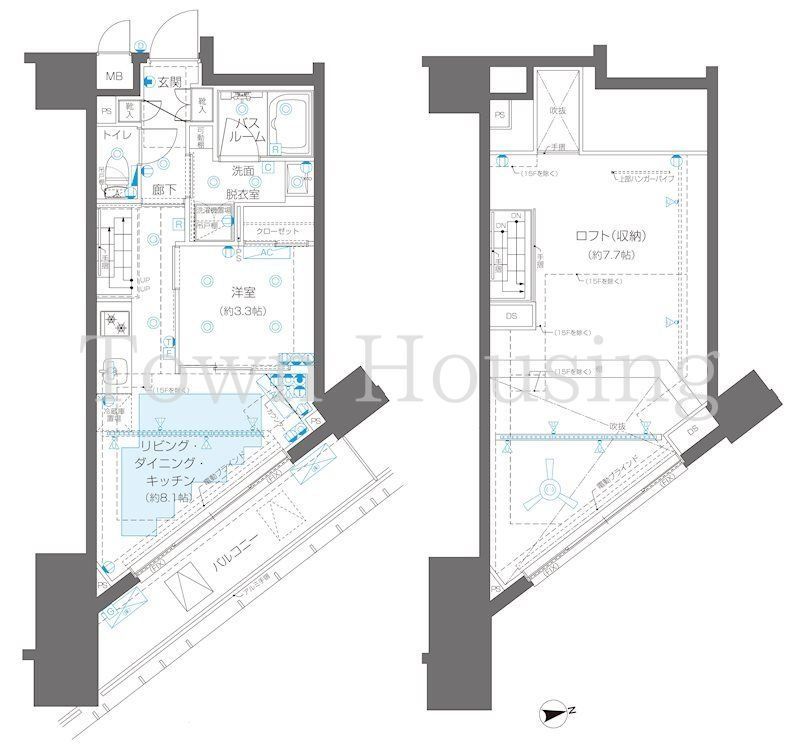 新宿区新宿のマンションの間取り