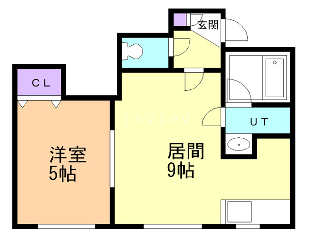 札幌市北区新琴似六条のアパートの間取り