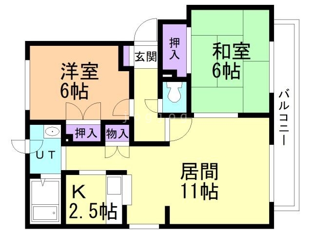 札幌市北区百合が原のマンションの間取り