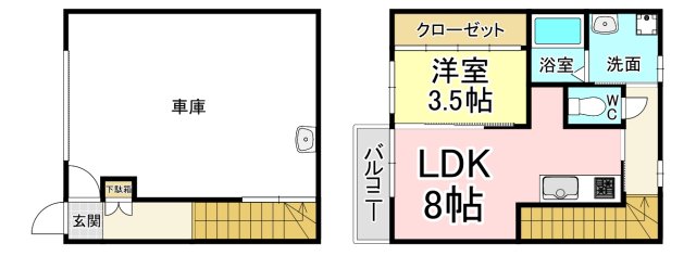 ギャラン中間ガレージの間取り