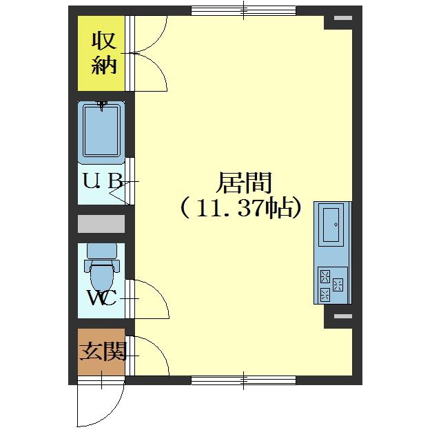 函館市亀田港町のアパートの間取り