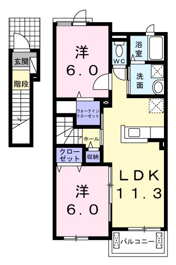 高松市勅使町のアパートの間取り