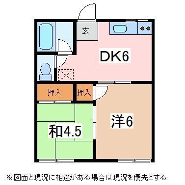 松本市波田のアパートの間取り