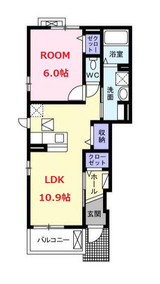 横浜市保土ケ谷区上菅田町のアパートの間取り