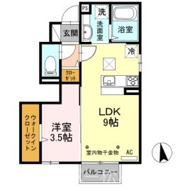 【松本市村井町北のアパートの間取り】