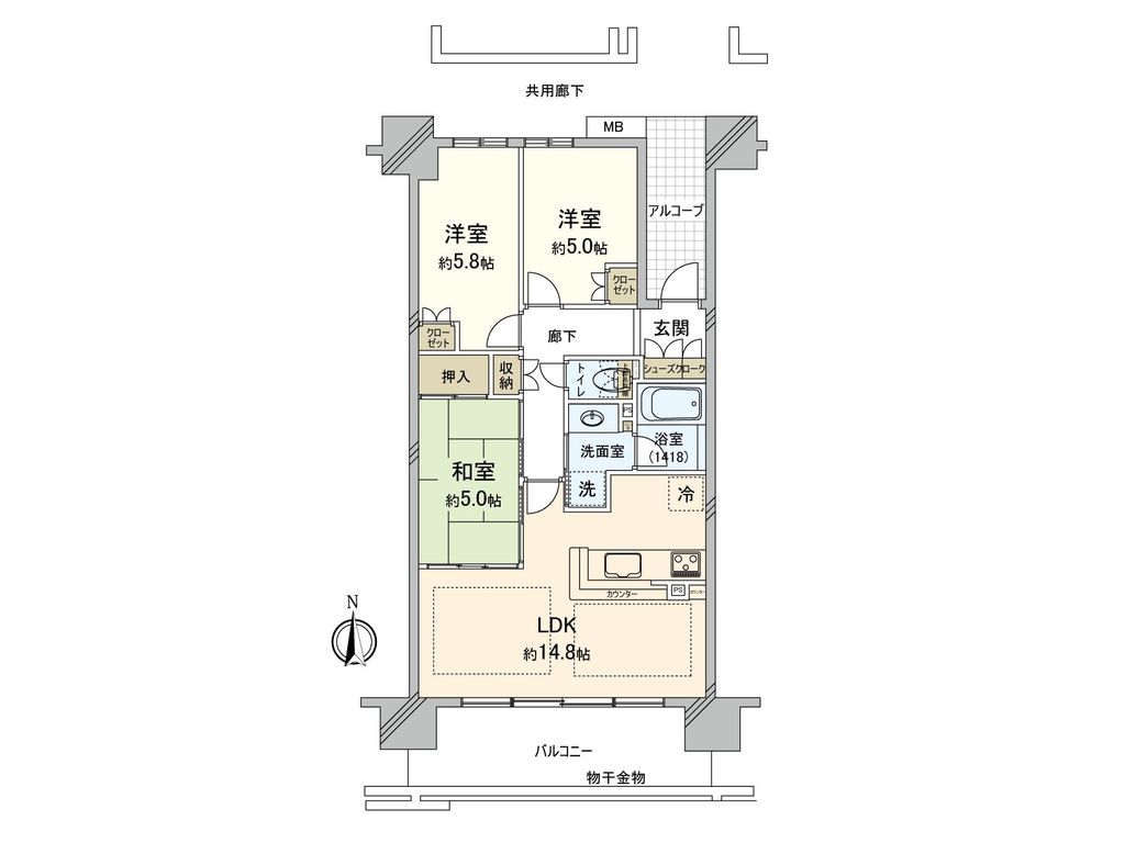 クレヴィア高槻の間取り