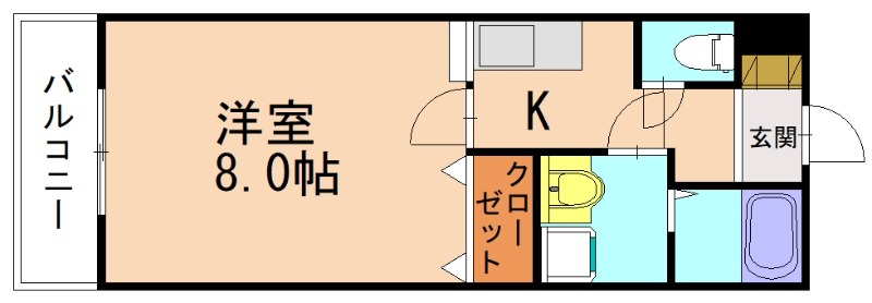 宗像市石丸のマンションの間取り