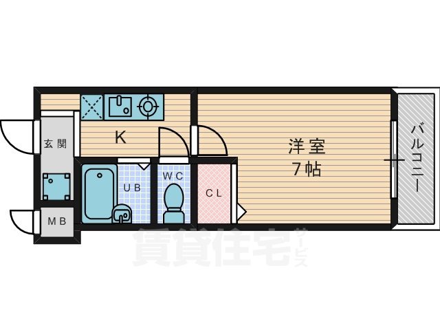 アルファクラージュくずは2の間取り