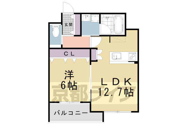 京都市北区大宮西小野堀町のマンションの間取り