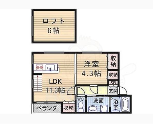 茨木市横江のアパートの間取り