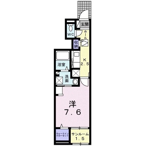 周南市大字櫛ヶ浜のアパートの間取り