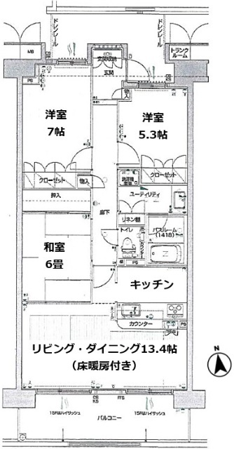 ジェネラス山王の間取り