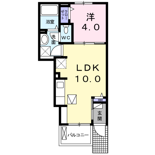 小松島市小松島町のアパートの間取り