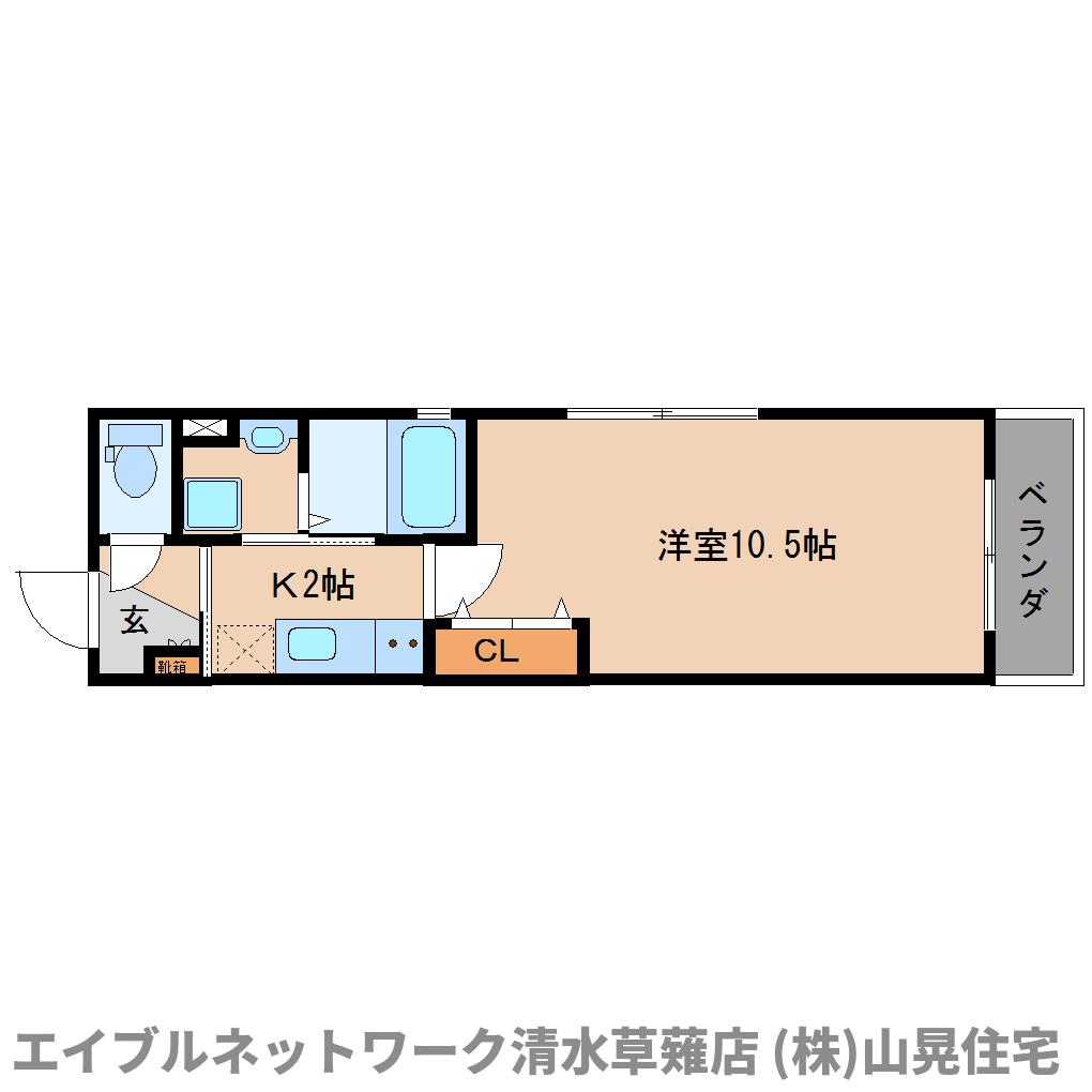 静岡市駿河区中吉田のマンションの間取り