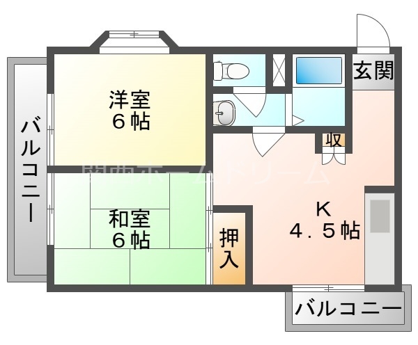 守口市大久保町のマンションの間取り