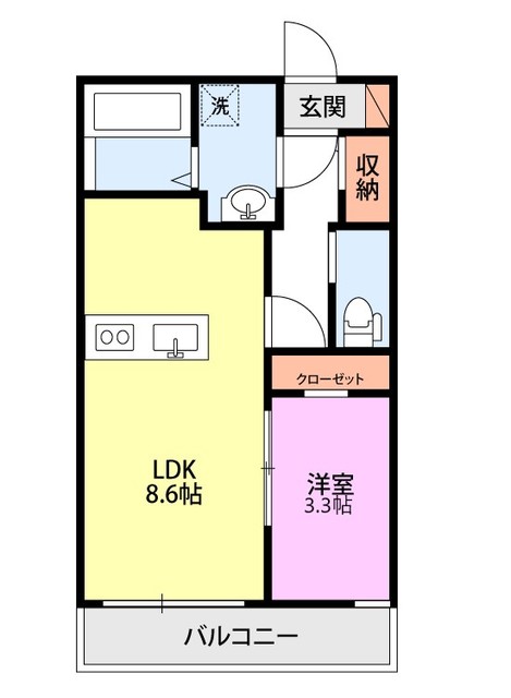 新潟市中央区幸町のアパートの間取り