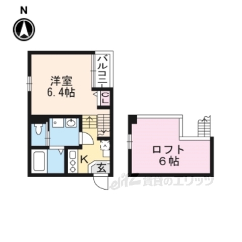 京都市伏見区醍醐和泉町のアパートの間取り