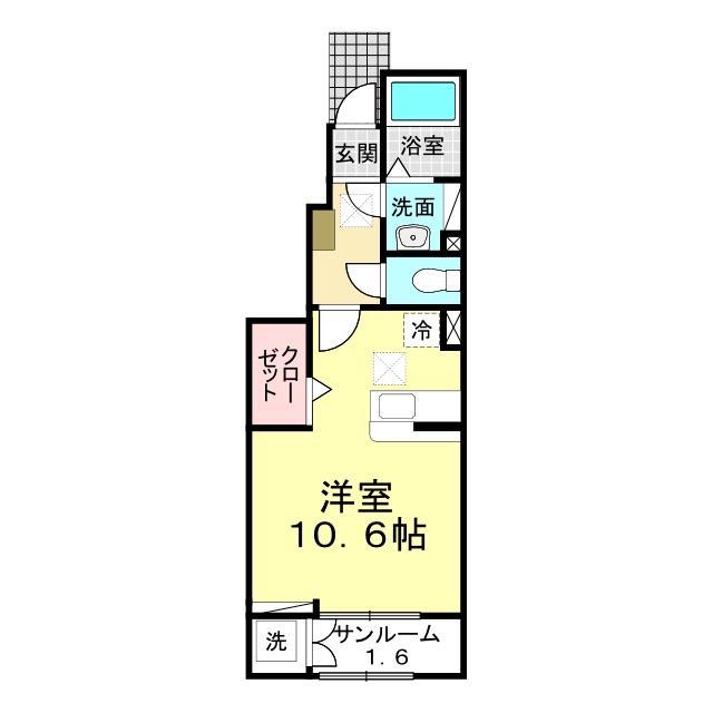 下関市東向山町のアパートの間取り