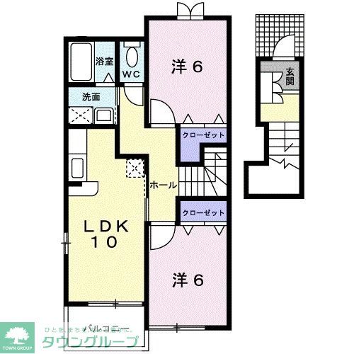 川越市大字今福のアパートの間取り