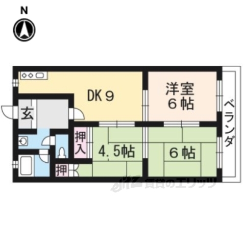 大津市杉浦町のマンションの間取り