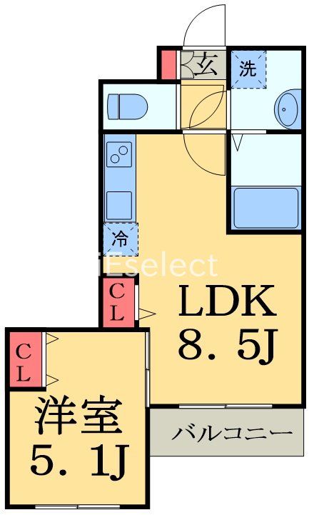 couleur稲毛東の間取り写真