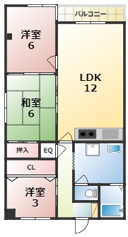 シャトー三島の間取り