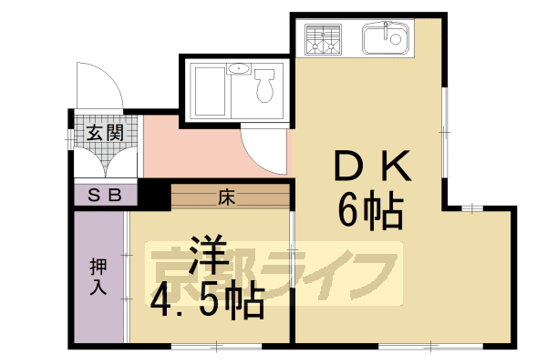 京都市中京区塩屋町のマンションの間取り