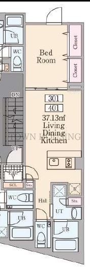 港区高輪のマンションの間取り