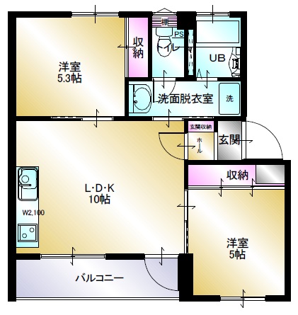 多賀台ヒルズマンションCの間取り