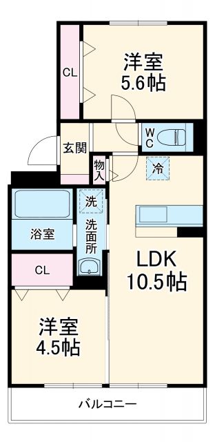 三郷市泉のアパートの間取り